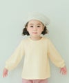 ベビー服 女の子 リボン ニット風 長袖 Tシャツ オフホワイト(11) モデル画像アップ