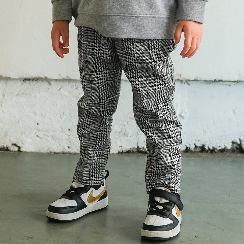 ベビー服 男の子 チェック柄 ストレッチ レギンスパンツ