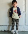 ベビー服 男の子 チェック柄 ストレッチ レギンスパンツ ブラック(00) モデル画像アップ