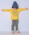 ベビー服 男の子 子ども 子ども服 ニット 10分丈パンツ チェック ボトム ズボン ホワイト×ブラック(10) モデル画像2