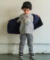 ベビー服 男の子 チェック柄 ストレッチ レギンスパンツ ソフトブラック(96) モデル画像1