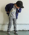 ベビー服 男の子 チェック柄 ストレッチ レギンスパンツ ソフトブラック(96) モデル画像2