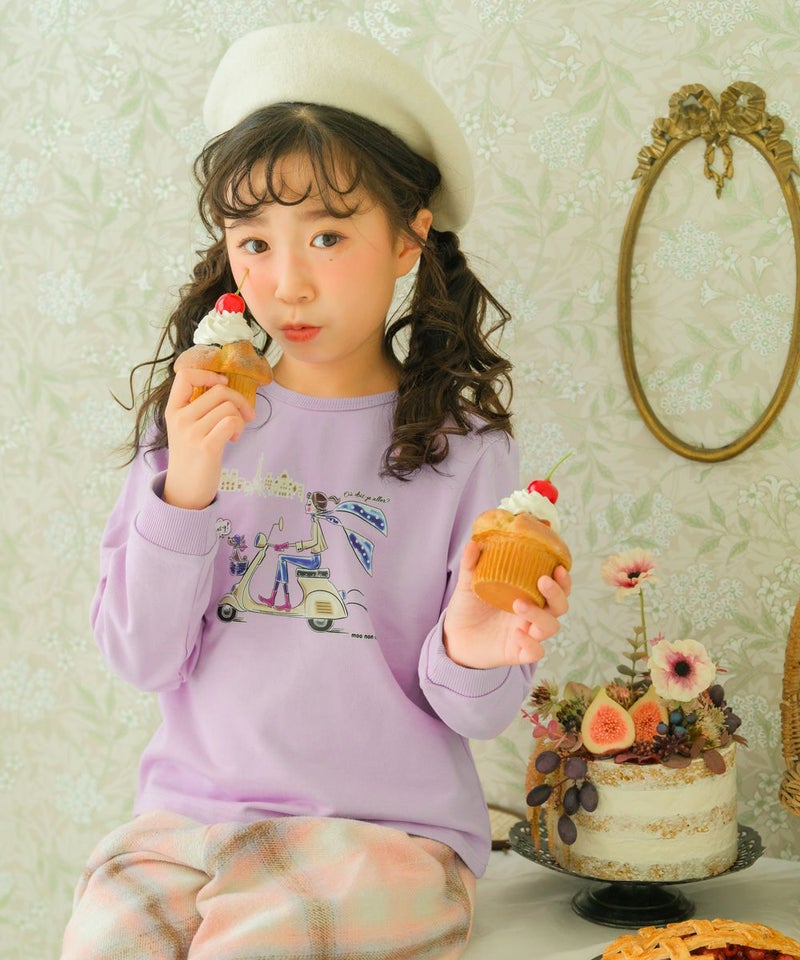 女の子 転写プリント 裏毛トレーナー