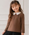 子供服 女の子 襟付き さくらんぼ Tシャツ ブラウン(05)