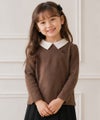 子供服 女の子 襟付き さくらんぼ Tシャツ ブラウン(05)