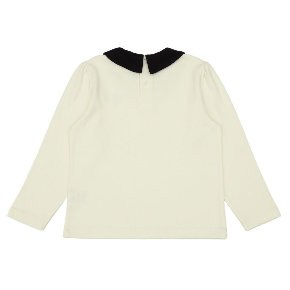 子供服 女の子 襟付き さくらんぼ Tシャツ オフホワイト(11) 背面