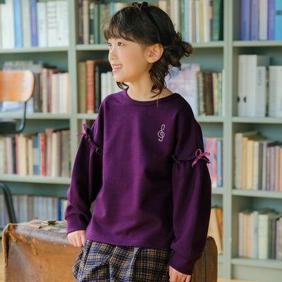 子供服 女の子 こども服 フリル 音符 ラインストーン 裏毛