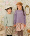 子供服 女の子 こども服 フリル 音符 ラインストーン 裏毛 グリーン(08) モデル画像4