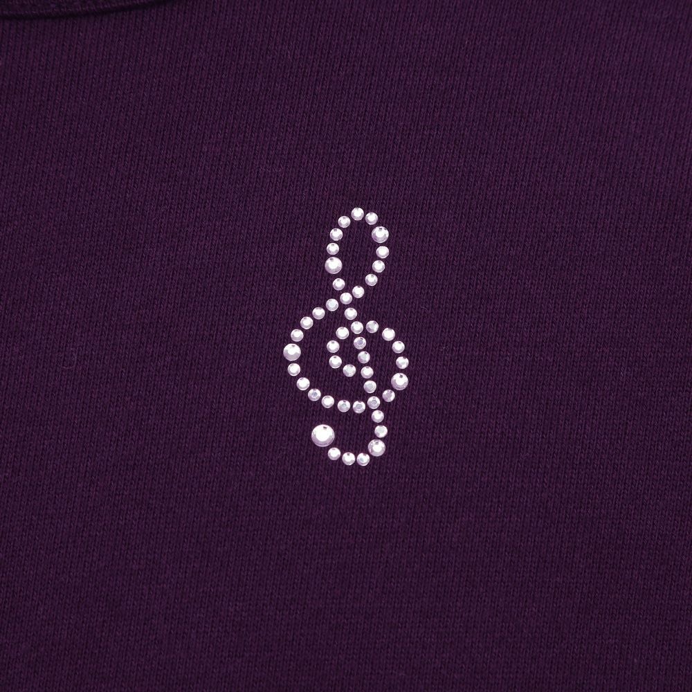 子供服 女の子 ラインストーン 音符 トレーナー パープル(91) デザインポイント1