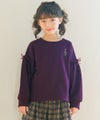子供服 女の子 こども服 フリル 音符 ラインストーン 裏毛 パープル(91) モデル画像アップ
