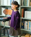 子供服 女の子 こども服 フリル 音符 ラインストーン 裏毛 パープル(91) モデル画像2