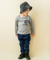 ベビー服 男の子 ウォッシュ加工 デニムニット パンツ ネイビー(06) モデル画像3
