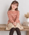 子供服 女の子 リボン＆ハートモチーフ 長袖 Tシャツ オレンジ(07)