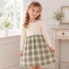 子供服 女の子 子ども服 こども服 こども キッズ ジュニア チェック 裏地付 ドッキングワンピース