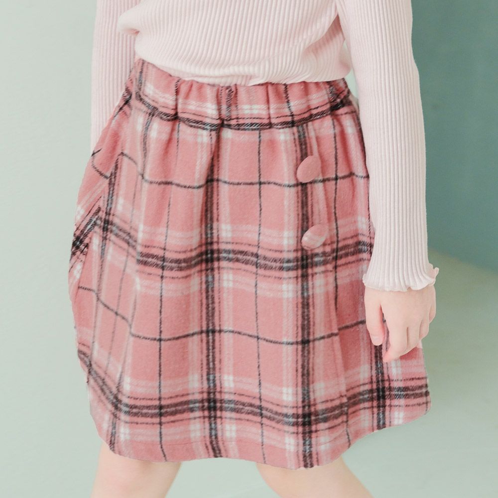 飾りボタン チェック柄 スカート｜ベビー・子供服 通販 moononnon むー