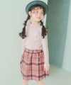 子供服 女の子 飾りボタン　チェック柄　スカート ピンク(02) モデル画像10