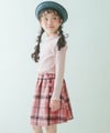子供服 女の子 飾りボタン　チェック柄　スカート ピンク(02) モデル画像12