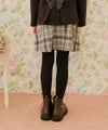 子供服 女の子 飾りボタン　チェック柄　スカート 杢ｸﾞﾚｰ(92) モデル画像2