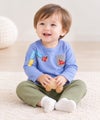 ベビー服 男の子 綿100％ 電車＆トンネル 長袖Tシャツ