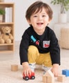 ベビー服 男の子 綿100％ 電車＆トンネル 長袖Tシャツ