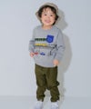 ベビー服 男の子 乗り物 アップリケ 裏毛トレーナー 杢ｸﾞﾚｰ(92) モデル画像アップ