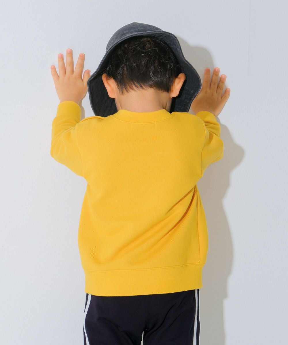 ベビー服 男の子 子ども 子ども服 キッズ 裏毛 アップリケ 車 恐竜 イエロー(04) モデル画像3