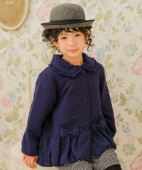 ベビー服 女の子 こども服 キッズ ジュニア キルティング フリル リボン ボタン