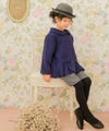 ベビー服 女の子 こども服 キッズ ジュニア キルティング フリル リボン ボタン ネイビー(06) モデル画像3