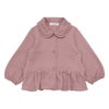 ベビー服 女の子 こども服 キッズ ジュニア キルティング フリル リボン ボタン ピンク(02) 正面