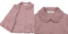 ベビー服 女の子 こども服 キッズ ジュニア キルティング フリル リボン ボタン ピンク(02) デザインポイント2