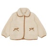 ベビー服 女の子 裏地付き ボアジャケット コート アイボリー(12) 正面
