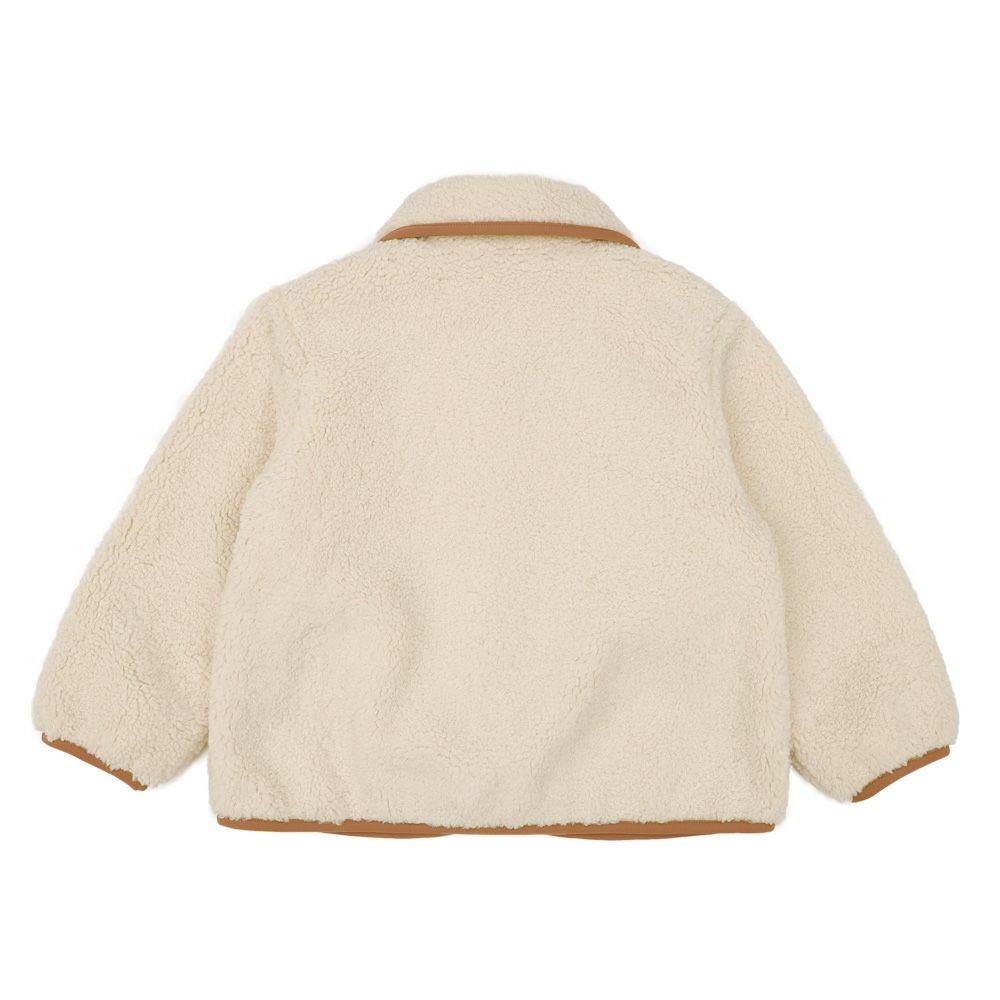 ベビー服 女の子 裏地付き ボアジャケット コート アイボリー(12) 背面