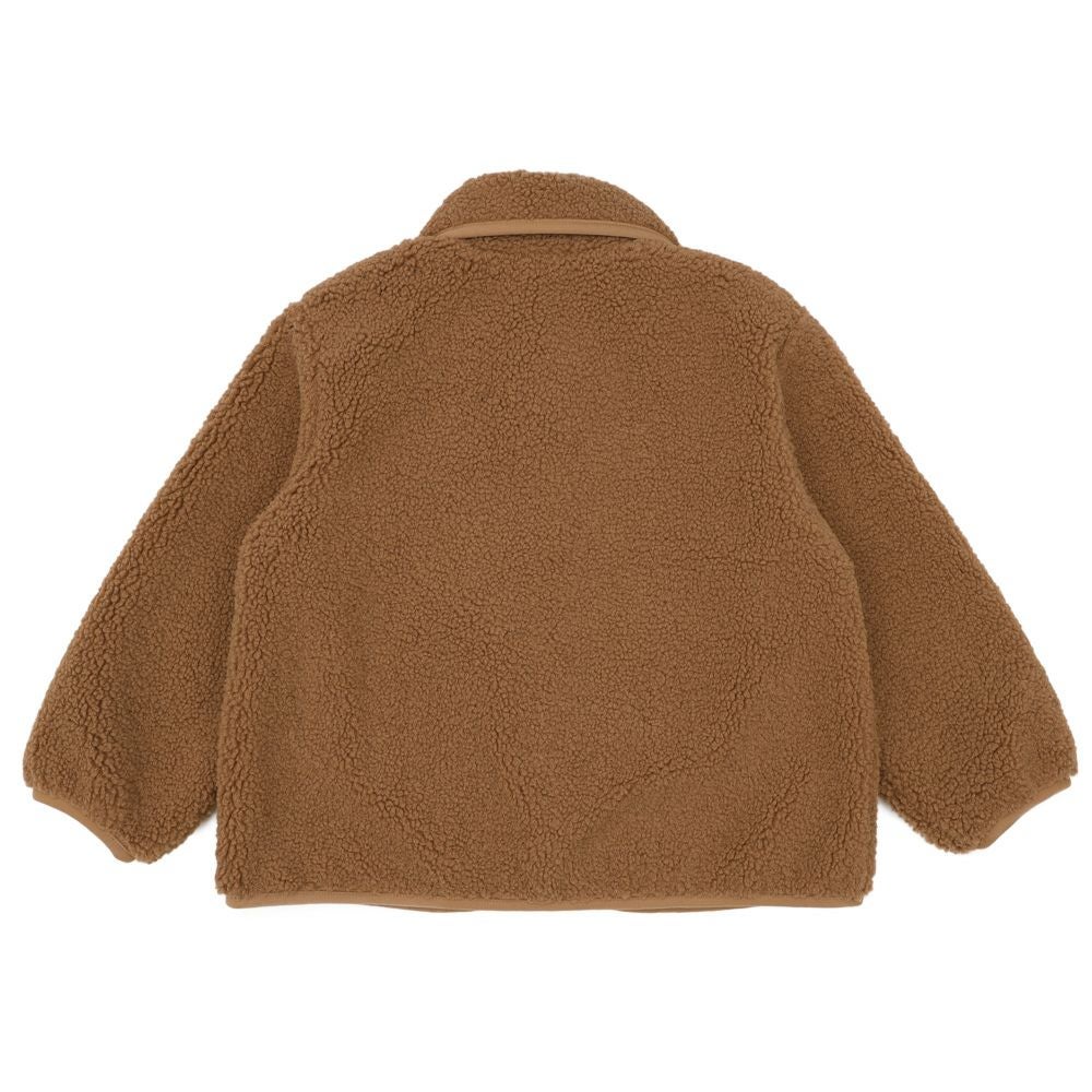 ベビー服 女の子 裏地付き ボアジャケット コート ブラウン(05) 背面