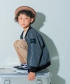 子供服 男の子 ロゴパッチ＆ポケット付 裏起毛ジャケット 杢ｸﾞﾚｰ(92) モデル画像3