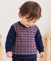ベビー服 男の子 こども服 キッズ チェック リブ プルオーバー ネイビー(06) モデル画像4