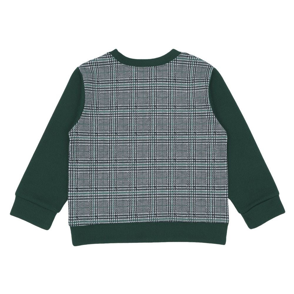ベビー服 男の子 こども服 キッズ チェック リブ プルオーバー グリーン(08) 背面