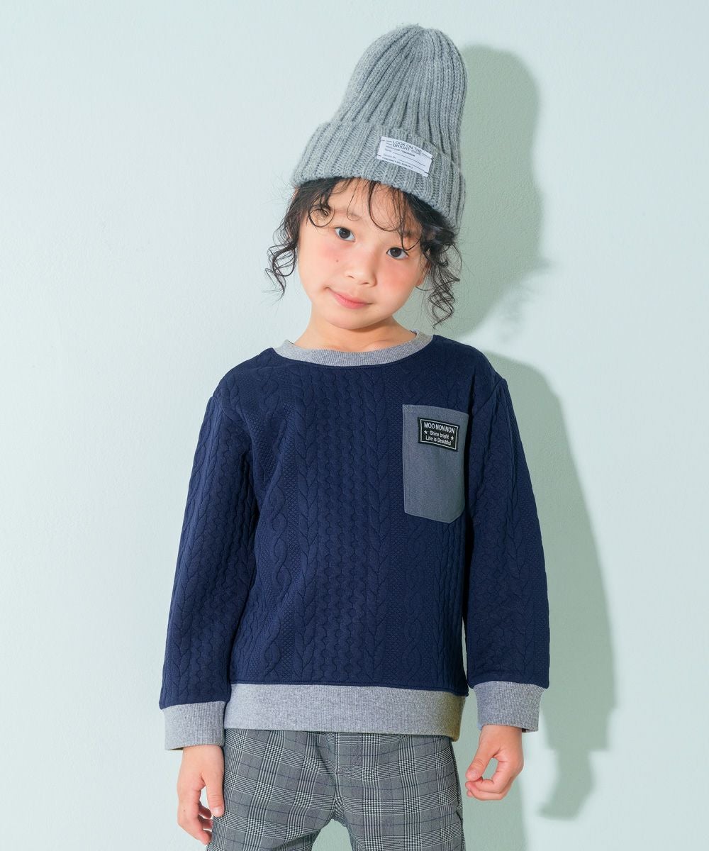ニット風 アラン模様 長袖トップス｜ベビー・子供服 通販 moononnon