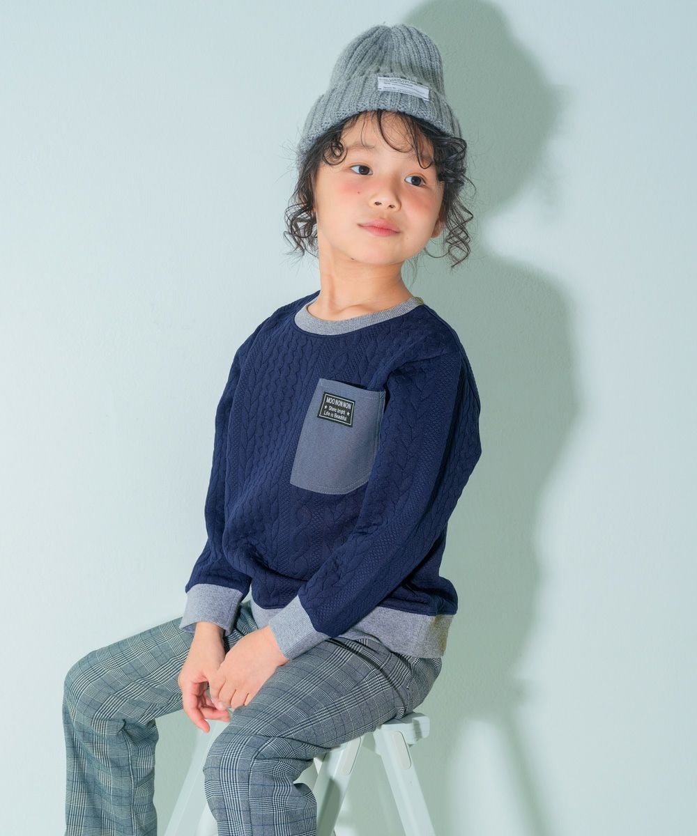 ニット風 アラン模様 長袖トップス｜ベビー・子供服 通販 moononnon