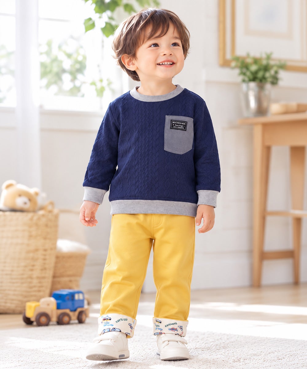 ニット風 アラン模様 長袖トップス｜ベビー・子供服 通販 moononnon