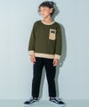 子供服 男の子 ニット風 アラン模様 長袖トップス カーキ(82) モデル画像3