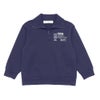 子供服 男の子 こども服 キッズ 裏毛 ロゴ 刺繍 アップリケ ファスナー ネイビー(06) 正面