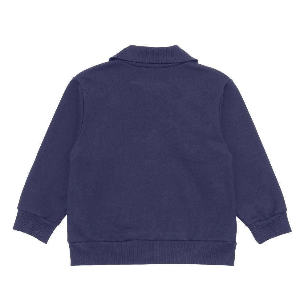 子供服 男の子 こども服 キッズ 裏毛 ロゴ 刺繍 アップリケ ファスナー ネイビー(06) 背面