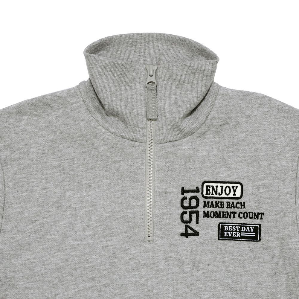 子供服 男の子 こども服 キッズ 裏毛 ロゴ 刺繍 アップリケ ファスナー 杢ｸﾞﾚｰ(92) デザインポイント2