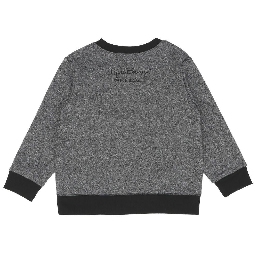 子供服 男の子 子ども 子ども服 キッズ 男の子 ロゴ あったかい 裏起毛 杢ｸﾞﾚｰ(92) 背面