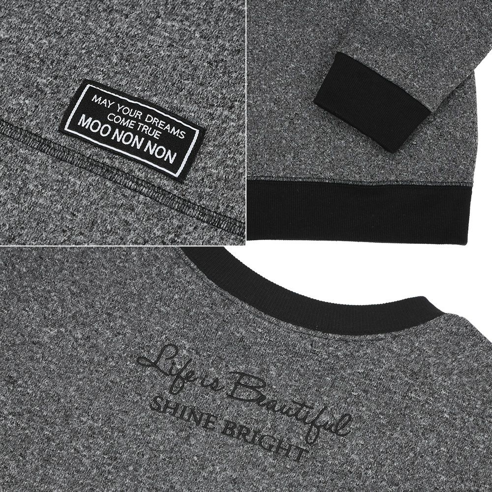 子供服 男の子 子ども 子ども服 キッズ 男の子 ロゴ あったかい 裏起毛 杢ｸﾞﾚｰ(92) デザインポイント1