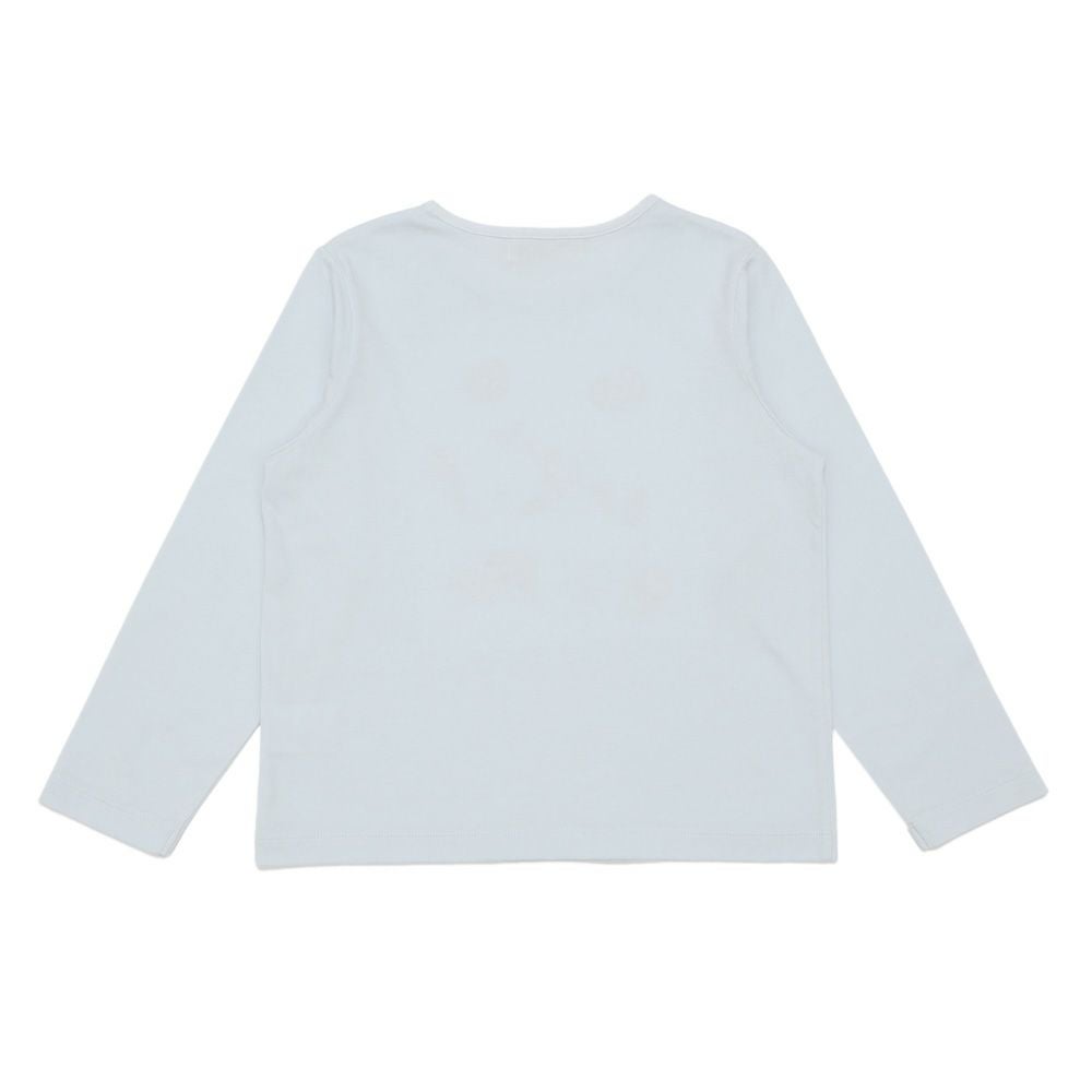 子供服 女の子 五線譜 刺繍 ＆ 小物 モチーフ 長袖Tシャツ ブルー(61) 背面