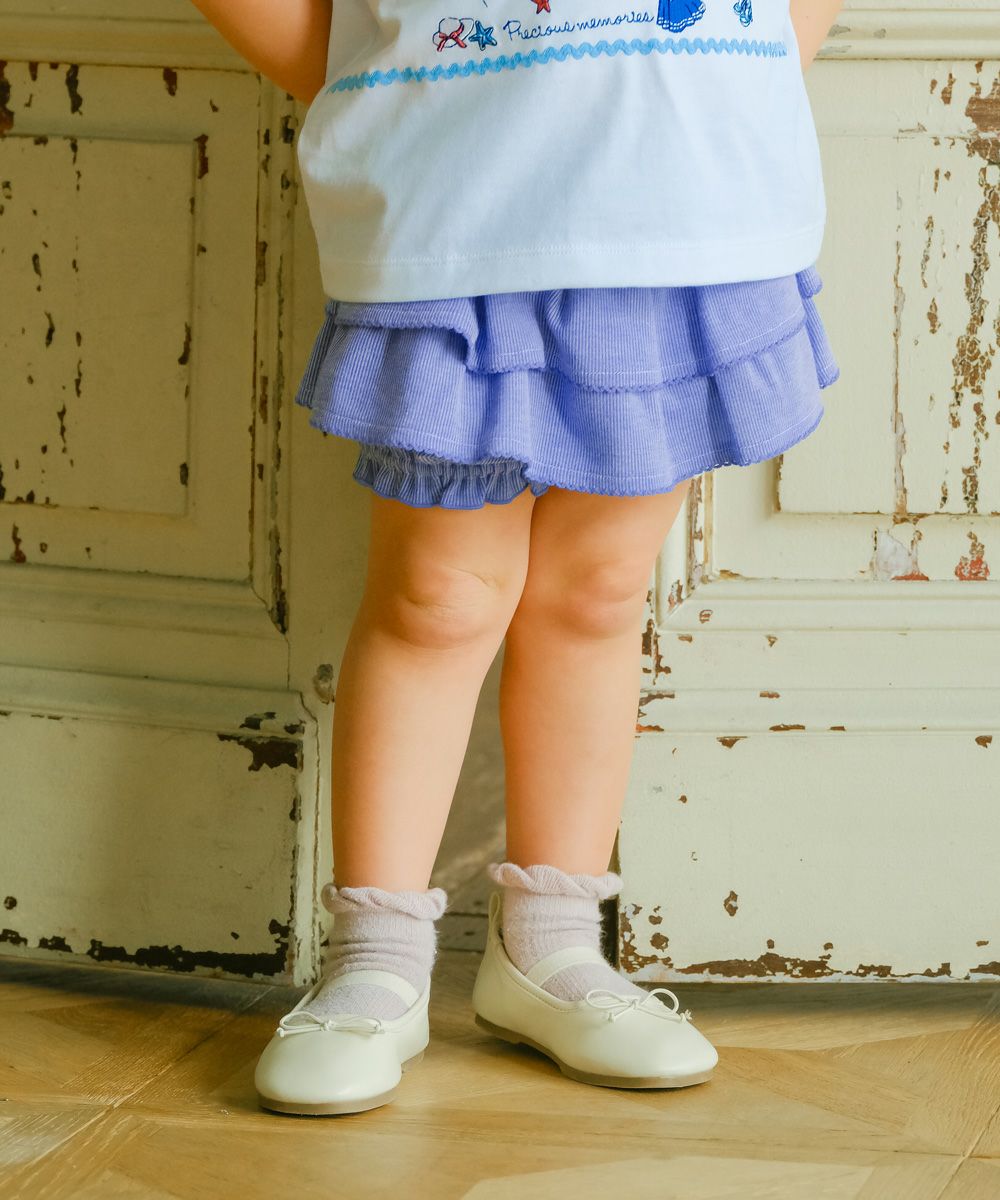 二段フリル ストライプ柄 かぼちゃパンツ｜ベビー・子供服 通販