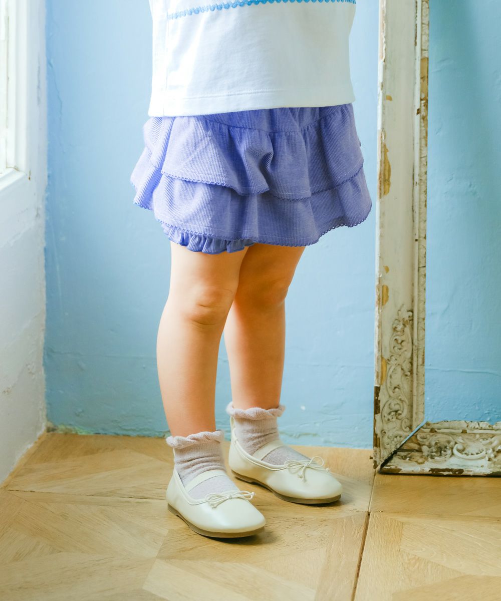 二段フリル ストライプ柄 かぼちゃパンツ｜ベビー・子供服 通販