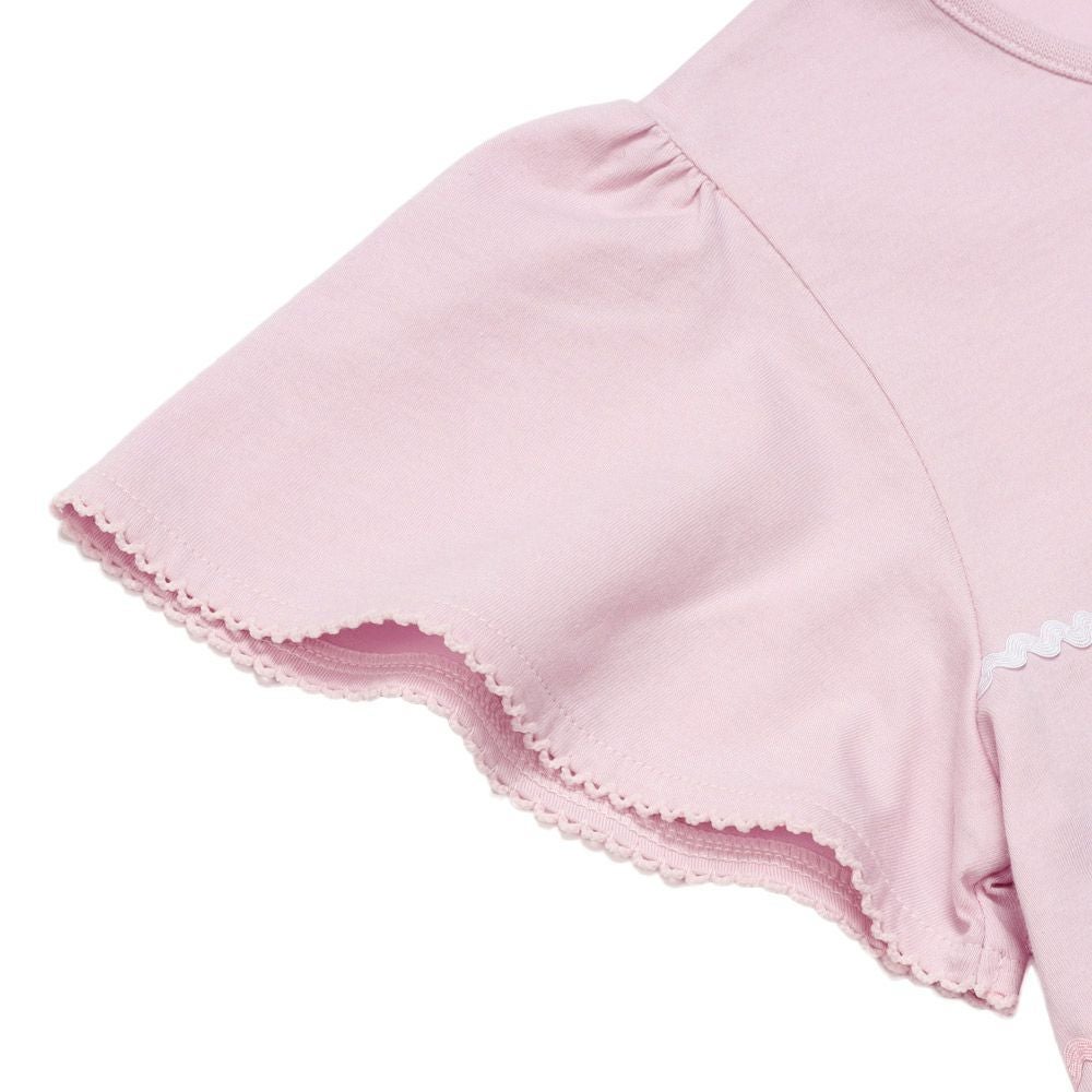 ベビー服 女の子 イルカ 魚 貝殻 マリン Tシャツ ピンク(02) デザインポイント2