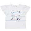 ベビー服 女の子 イルカ 魚 貝殻 マリン Tシャツ オフホワイト(11) 正面